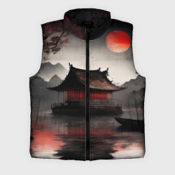 Мужской жилет Домик на озере, цвет: 3D-черный