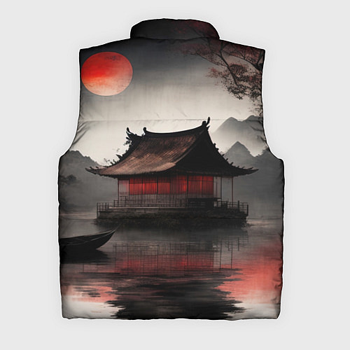 Мужской жилет Домик на озере / 3D-Черный – фото 2