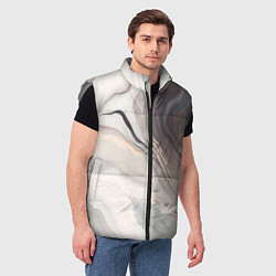 Мужской жилет Нежная мраморная текстура от нейросети, цвет: 3D-светло-серый — фото 2