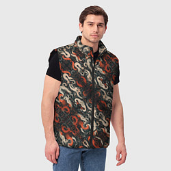 Мужской жилет Абстракция в японском стиле, цвет: 3D-черный — фото 2