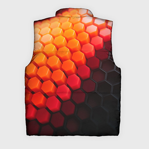 Мужской жилет Hexagon orange / 3D-Черный – фото 2