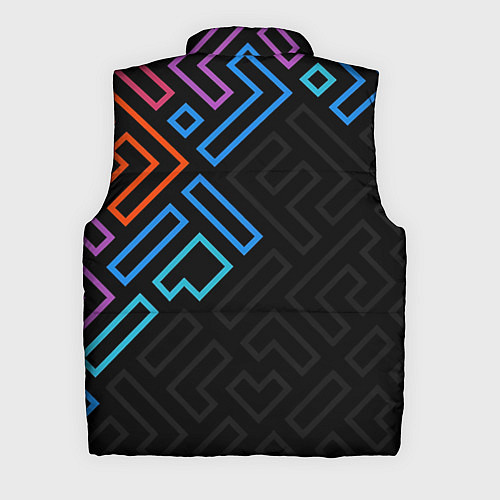 Мужской жилет Геометрические фигуры на тёмном фоне тетрис / 3D-Светло-серый – фото 2