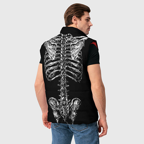 Мужской жилет Скелет человека / 3D-Красный – фото 4