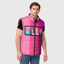 Мужской жилет Группа Black pink на фоне оттенков розового, цвет: 3D-красный — фото 2