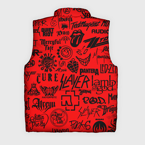 Мужской жилет Лучшие рок группы на красном / 3D-Черный – фото 2