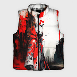 Мужской жилет Подросток в маске кицунэ, цвет: 3D-черный