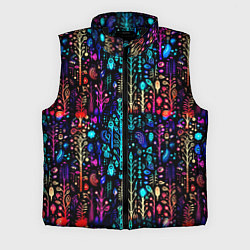 Мужской жилет Флуоресцентные Цветы, цвет: 3D-черный