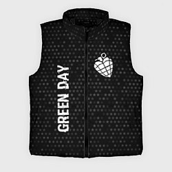 Мужской жилет Green Day glitch на темном фоне: надпись, символ, цвет: 3D-черный