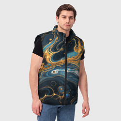 Мужской жилет Черно-золотой узор, цвет: 3D-черный — фото 2