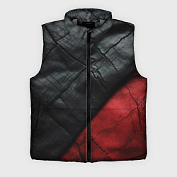 Мужской жилет Черно - красная кожа