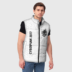 Мужской жилет Cyberpunk 2077 glitch на светлом фоне: надпись, си, цвет: 3D-черный — фото 2