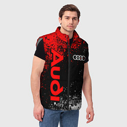 Мужской жилет Ауди - красный и белый, цвет: 3D-светло-серый — фото 2