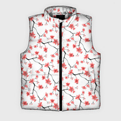 Мужской жилет Акварельные цветы сакуры паттерн, цвет: 3D-светло-серый