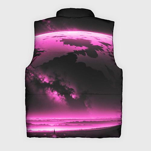 Мужской жилет Сай фай пейзаж в черно розовых тонах / 3D-Черный – фото 2