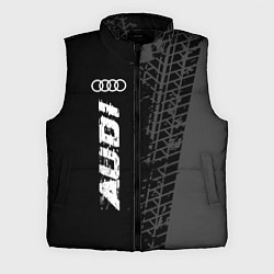 Мужской жилет Audi speed на темном фоне со следами шин: по-верти