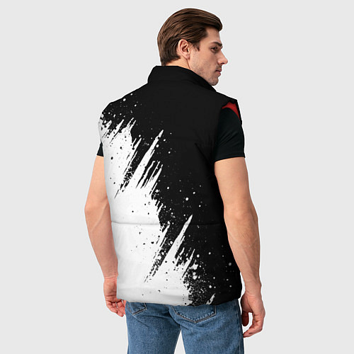 Мужской жилет Ауди - белые потертости / 3D-Красный – фото 4