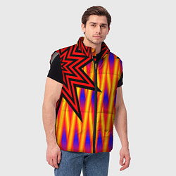 Мужской жилет Ассиметричный с многолучевыми звездами, цвет: 3D-светло-серый — фото 2