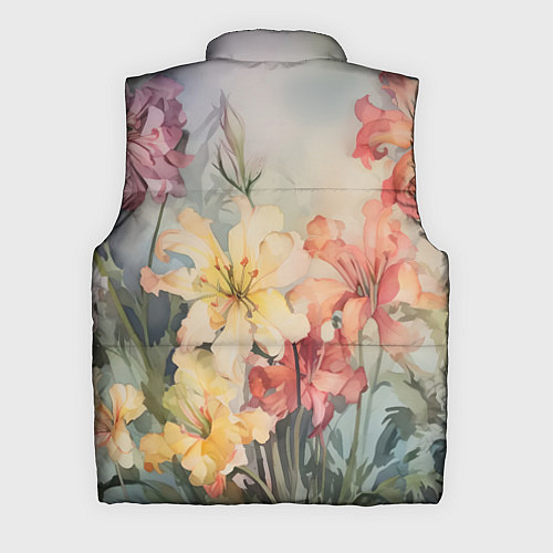 Мужской жилет Акварельные лилии / 3D-Черный – фото 2