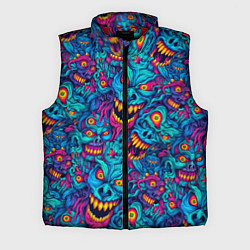 Мужской жилет Неоновые монстры - graffiti art style pattern, цвет: 3D-красный
