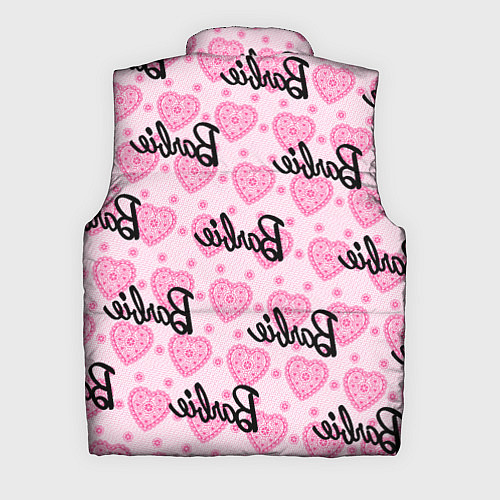 Мужской жилет Логотип Барби и розовое кружево / 3D-Черный – фото 2