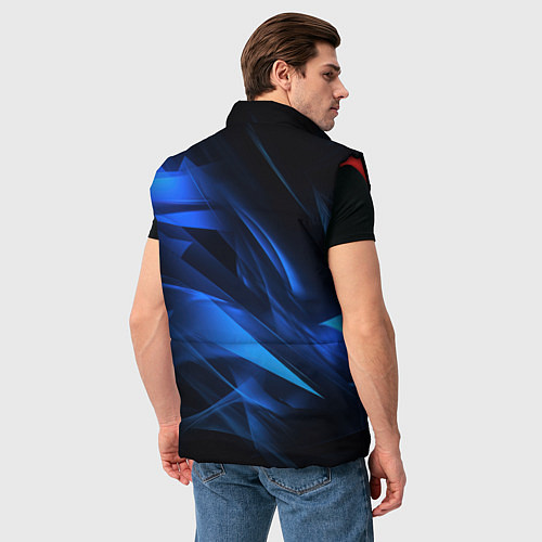 Мужской жилет Black blue texture / 3D-Красный – фото 4