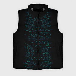 Мужской жилет Абстракция чёрные узоры, цвет: 3D-светло-серый