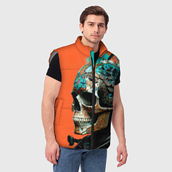 Мужской жилет Art skull - irezumi - Japan, цвет: 3D-светло-серый — фото 2