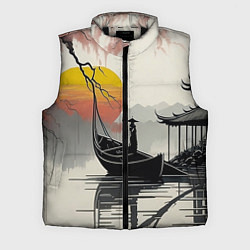 Мужской жилет Красота Японии, цвет: 3D-черный