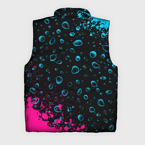 Мужской жилет Mercedes - neon gradient: надпись, символ / 3D-Черный – фото 2