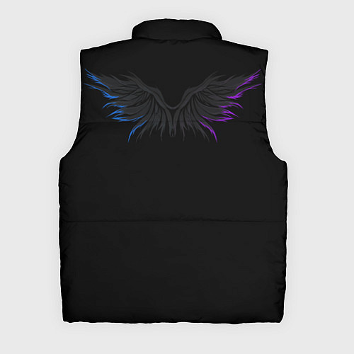 Мужской жилет Неоновые крылья на спине / 3D-Черный – фото 2