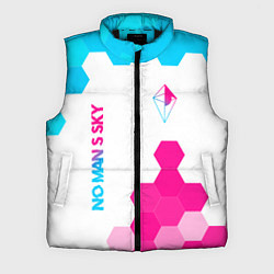 Мужской жилет No Mans Sky neon gradient style: надпись, символ, цвет: 3D-черный