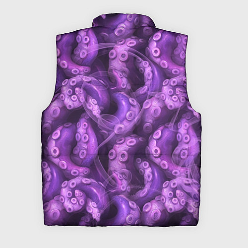 Мужской жилет Фиолетовые щупальца и дым / 3D-Черный – фото 2