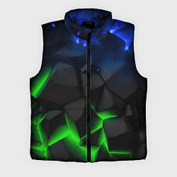 Мужской жилет Разлом синих и зеленых плит, цвет: 3D-черный