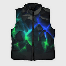 Мужской жилет Разлом синих и зеленых плит, цвет: 3D-черный