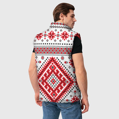 Мужской жилет Удмуртская роспись / 3D-Красный – фото 4