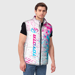 Мужской жилет Toyota neon gradient style: по-вертикали, цвет: 3D-черный — фото 2