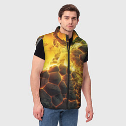 Мужской жилет Разлом плит из лавы, цвет: 3D-светло-серый — фото 2