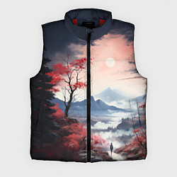 Мужской жилет Луна над горами, цвет: 3D-красный