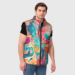 Мужской жилет Акварельная абстракция, цвет: 3D-черный — фото 2