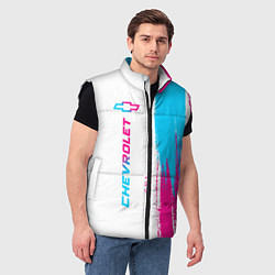 Мужской жилет Chevrolet neon gradient style: по-вертикали, цвет: 3D-черный — фото 2