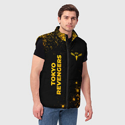 Мужской жилет Tokyo Revengers - gold gradient: надпись, символ, цвет: 3D-черный — фото 2