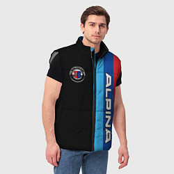 Мужской жилет Alpina - полосы бмв, цвет: 3D-светло-серый — фото 2