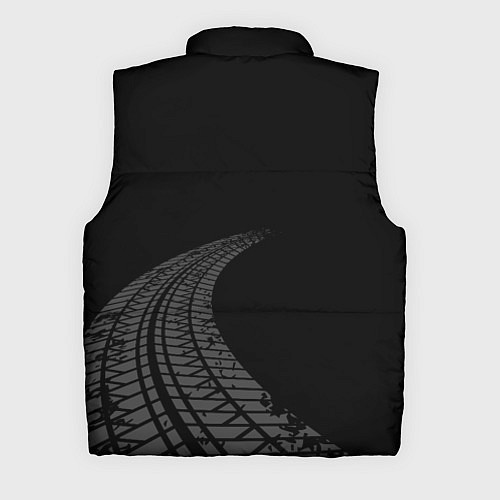 Мужской жилет Jaguar speed на темном фоне со следами шин: надпис / 3D-Черный – фото 2