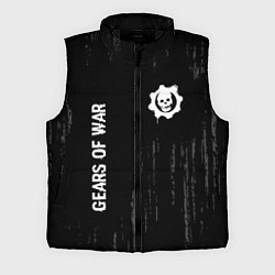 Мужской жилет Gears of War glitch на темном фоне: надпись, симво