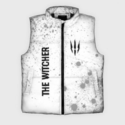 Мужской жилет The Witcher glitch на светлом фоне: надпись, симво
