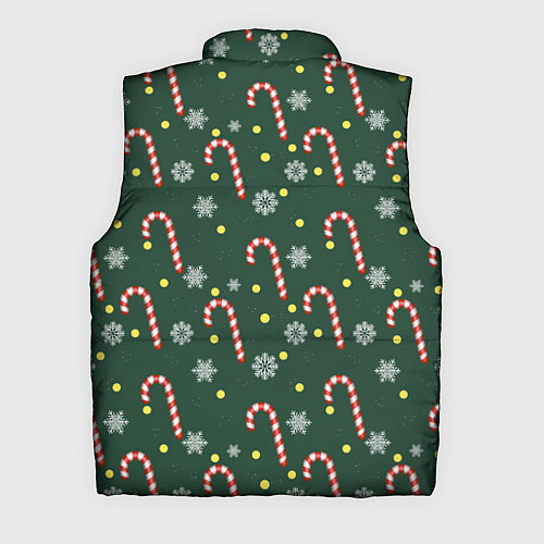 Мужской жилет Рождественский леденец и снежинки узор / 3D-Красный – фото 2