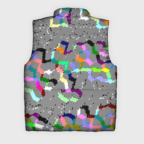 Мужской жилет Серая абстракция с цветными элементами / 3D-Светло-серый – фото 2