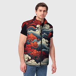 Мужской жилет Японское море, цвет: 3D-красный — фото 2