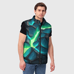 Мужской жилет Свечение из разлома плит, цвет: 3D-черный — фото 2