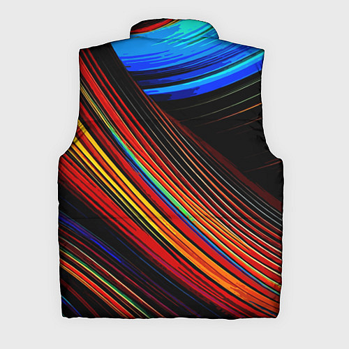 Мужской жилет Смесь ярких линий абстракция / 3D-Светло-серый – фото 2